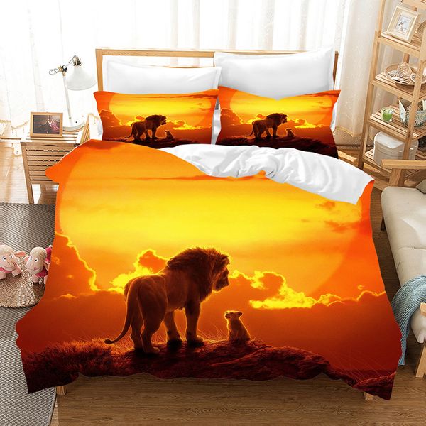 The Lion King 3d Bedding Set Duvet Covers Pillowcases Lion Simba Children Room Decor Comforter Bedding Sets Bedclothes Bed Linen Queen Duvet Bedding