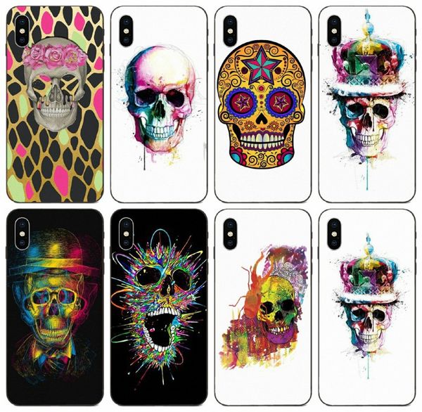 

tongtrade] tie dye skull design case for iphone 8 7 6s 5s plus x xs 11 pro max galaxy on5 on7 huawei nova 2 5 pro sony xperia x custom case