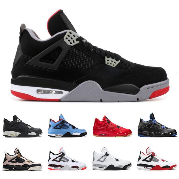 

new 4s men basketball shoes 4 cool grey bred what the pure money wings pale citron mens athletic sports sneakers size 7-13