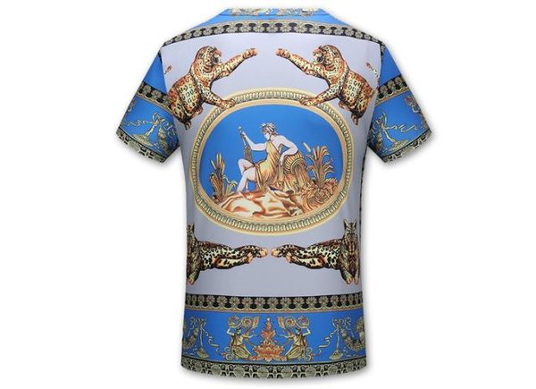 

o-образным вырезом шелк тонкий короткими рукавами тройники одежда мужчины 3d печатных роскошные летние футболки, White;black