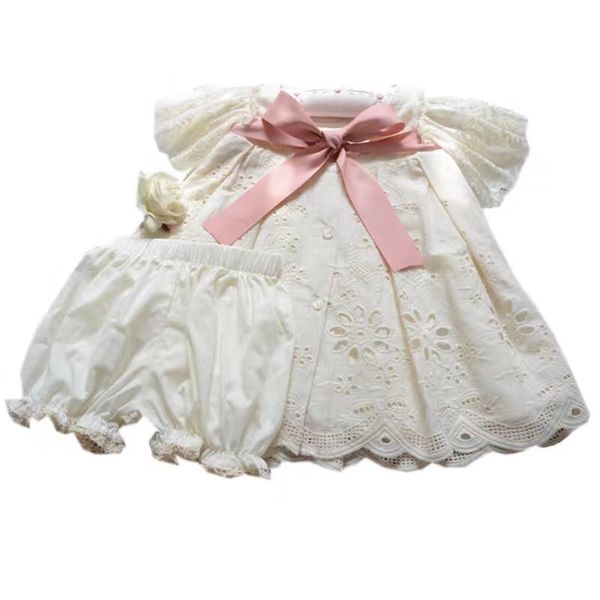 

girls clothes set lace summer girls clothing set +shorts, White