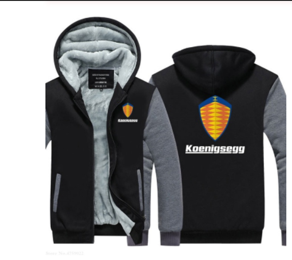 

hoodies men sweatshirts autumn winter thicken koenigsegg sweatshirt hooded zipper casual jacket long sleeve versized hoodie jack