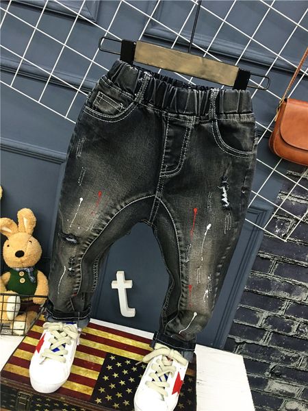 

boys jeans winter autumn kids baby paint dot print casual pants exclusive custom fashion children harem trousers 2-7yrs (a12036, White