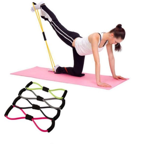 

yoga training elastic band new gym 8 word chest developer rubber loop latex resistance bands fitness stretch equipment