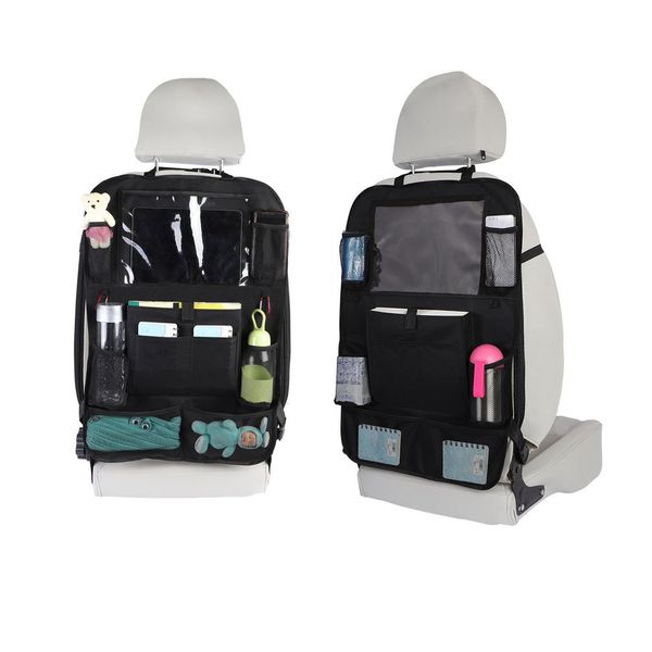 

car back seat organizer with touch screen tablet holder compartments kick mats car seat back protectors for kids toddlers