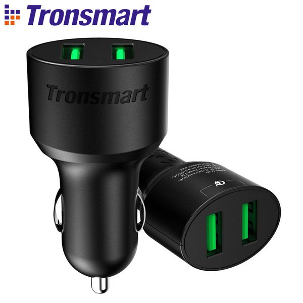 

[one year warranty] tronsmart cc2tf car charger quick charge 3.0 two ports usb car-charger for xiaomi mi5 for lg g5 in stock
