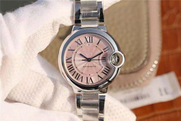

v6 w6920071 female watch original eta2671 movement 33mm female waterproof automatic watch reloj de lujo montres de luxe, Slivery;brown