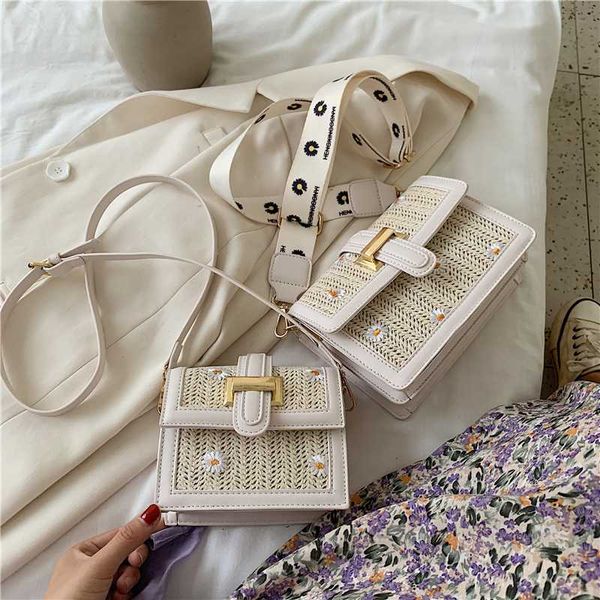 

small flap straw bags 2020 summer beach crossbody bags for women lady travel purses and handbags female shoulder messenger bag