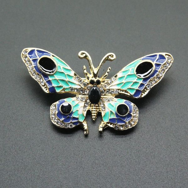 

fashion blue green enamel butterfly brooches for women and men clothes corsage jewelry pins collar pins scarf clips, Gray