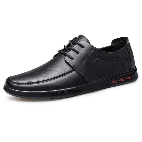 

new comfortable men's casual shoes hosale sneaker leather men flats business shoes big size 38-44 *ls1988, Black