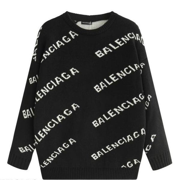 

2019 autumn winter black weater luxury men fa hion long leeve letter print couple weater loo e pullover weater