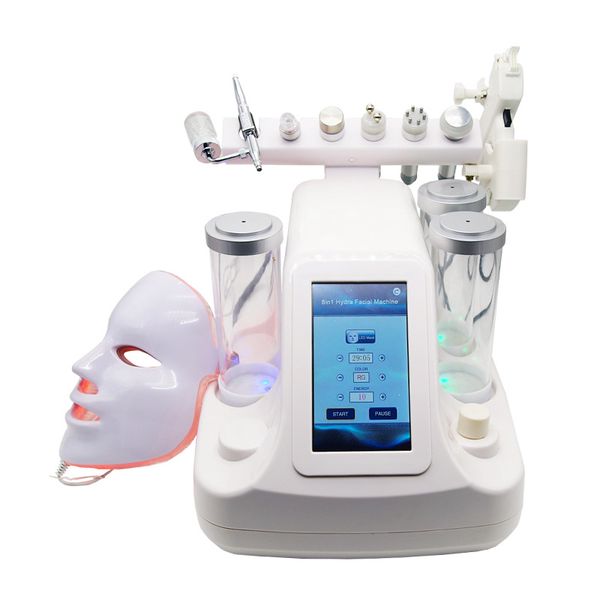 

8 in 1 hydra dermabrasion multifunctional facial care machine 7 led light mask with ultrasonic rf bio cooling oxygen jet microdermabrasion