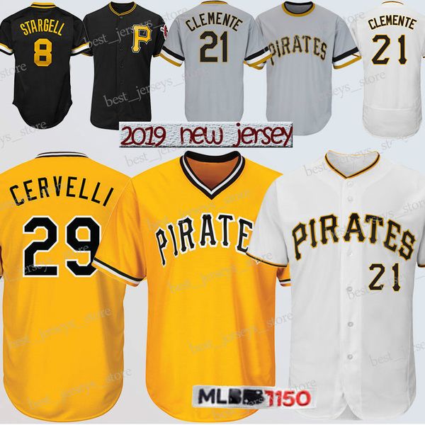 

Pittsburgh 8 Stargell Majestic Baseball jerseys 21 Roberto Clemente 29 Francisco Cervelli Pirates 27 Kent Tek Jersey 2019 Best selling Jerse