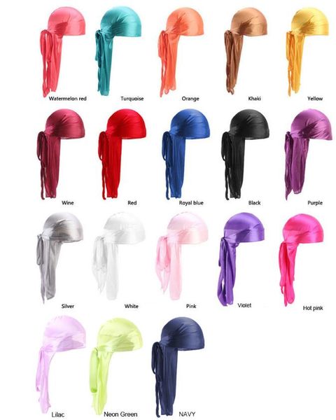 

bandana durags long tail turban wigs silky pirate hats cap outdoor cycling skull caps headwear headband hair accessories 20 pcs ship