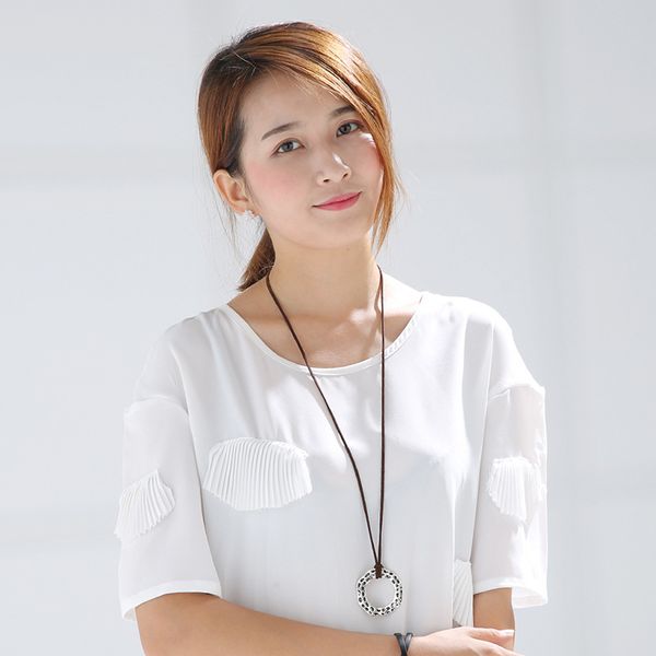 

fashion korean version of national wind sweater chain leisure baitie apparel accessories pendant girl necklace cotton and hemp pendant chain, Silver