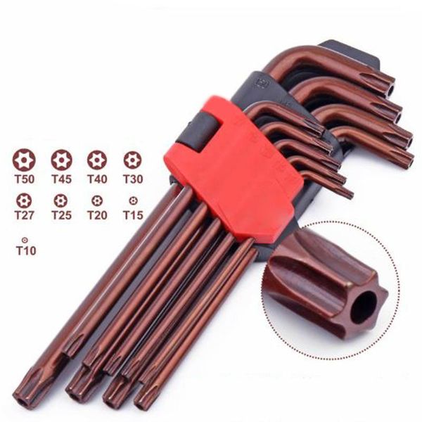 

9pcs hex wrench s2 alloy steel spanner universal ball/trox/flat end 1.5-10mm