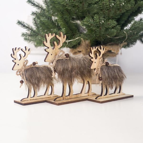 

christmas decoration household wooden felt decoration elk shape table