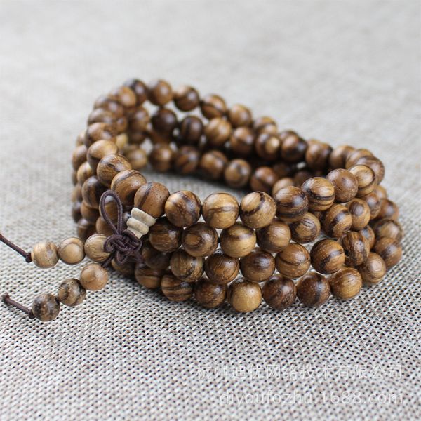

manufacturers wholesale exquisite viet nam eaglewood bracelets tiger pattern baisha sink bracelets 108 buddhist prayer bead men, Silver