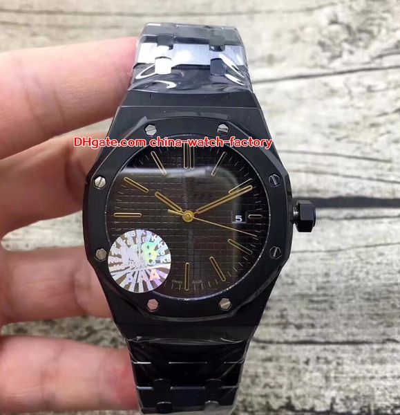 

4 style luxury watch 41mm offshore diver 15400 black pvd case asia transparent mechanical automatic mens watch man's watches, Slivery;brown