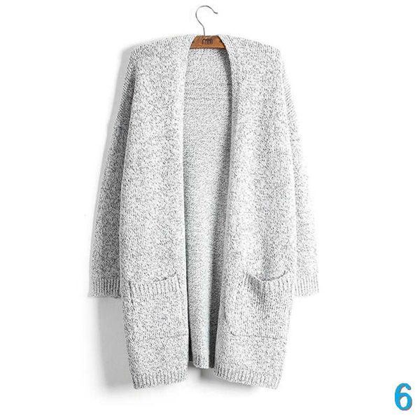 

sweater women coat fashion autumn winter thick keep warm cardigan new lady sweater gray long style knit solid with pocket oversized 5xl6, White;black