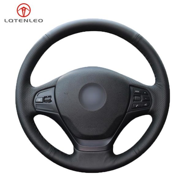 

lqtenleo car steering wheel cover black genuine leather for 4 series 420d 420i 428i 430i 435i 440i f32 f33 f36 2013-2019