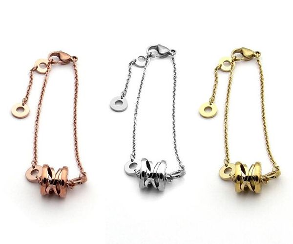 

european and american models b* hollow water ripple bracelet titanium steel plated 18k gold tide women fashion wild bracelet, Black