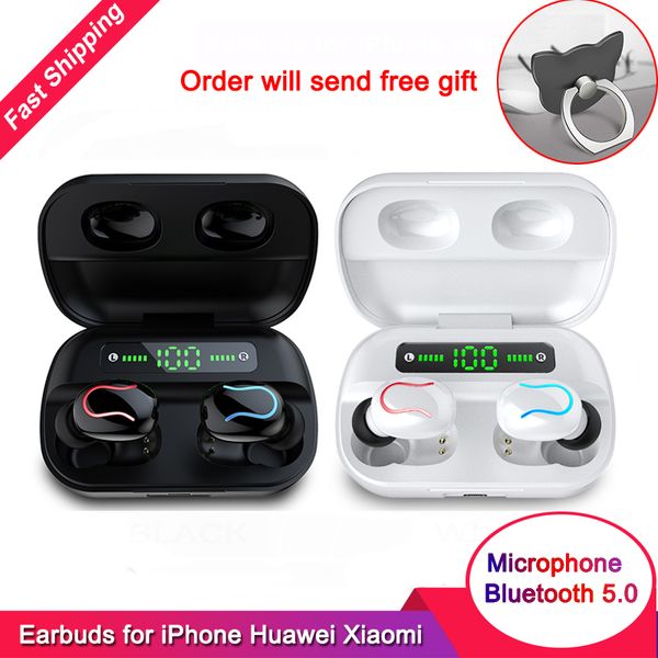 

bluetooth 5.0 headphones tws touch true wireless earbuds ipx7 waterproof earphones 8d stereo noise cancelling headset for phone
