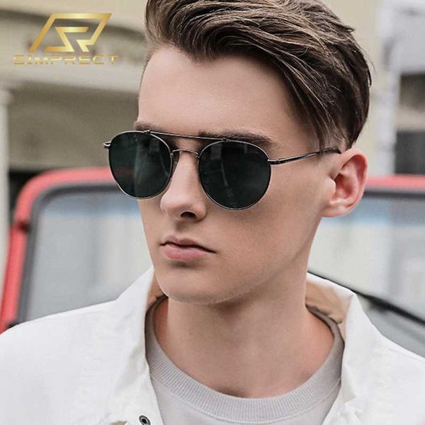

simprect 2020 metal polarized sunglasses men fashion round sunglasses women vintage anti-glare driver's sun glasses for men, White;black