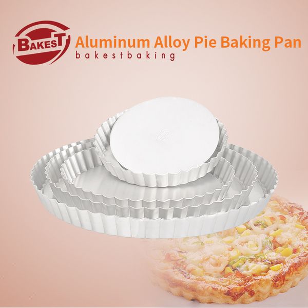 

bakest aluminum alloy pizza baking pan with removable bottom round shape cake pie mold multiple size selection