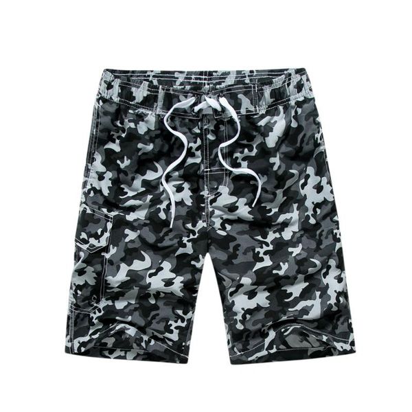 

camouflage beach shorts men's loose and plus-sized short shorts men's quick-dry beach pants fashion 1707, White;black