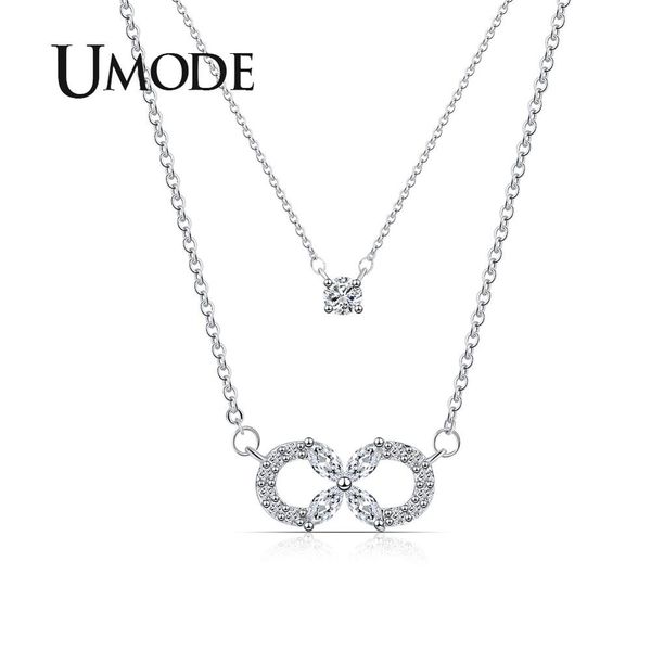 

umode корейский слоистых начальные цепи ожерелья женщины девушки подарок цветок колье навсегда кубический цирконий ювелирные изделия un0333, Silver