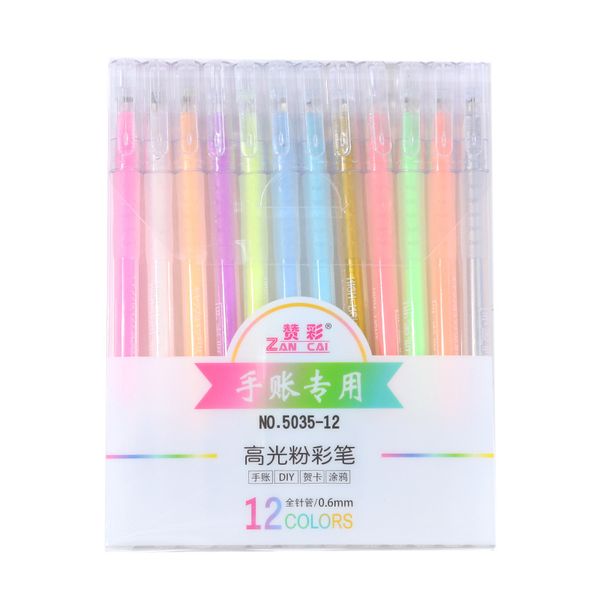 

12 pcs/pack 0.6mm creative flash high light pastel gel pen set colorfule cute diy sketching patinting drawing pen school supply