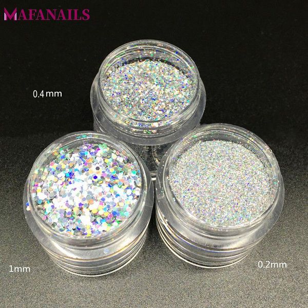 

10ml/box ultra-fine holographic silver glitter powder 0.2mm/0.4mm/1mm holo nail art glitter dust powder nail art decoration d0.2, Silver;gold