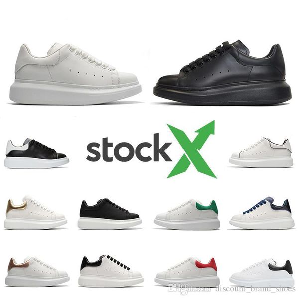 

stock x black white red luxury fashion designer women men shoes gold low cut brand leather flat designers men womens casual sneakers 36-44