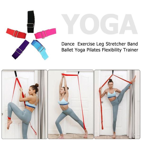 

door flexibility sports yoga ballet band dance exercise soft leg stretcher belt adjustable sports yoga ballet band