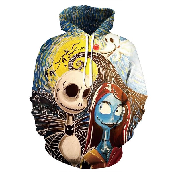 

new funny skull print 3d hoodie men women pullovers long sleeve pockets hoodies tracksuits sweatshirts coat dropship, Black