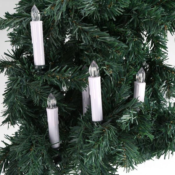 LED 10pc Candle Light com clipes Início da festa de casamento Xmas Tree Decor controlados remoto Flameless Cordless Natal Velas Luz Y200109