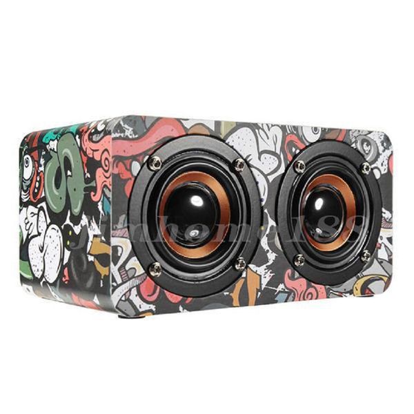 

m5 wooden dual driver unit tf card aux fm radio stereo bass bluetooth speaker with mic