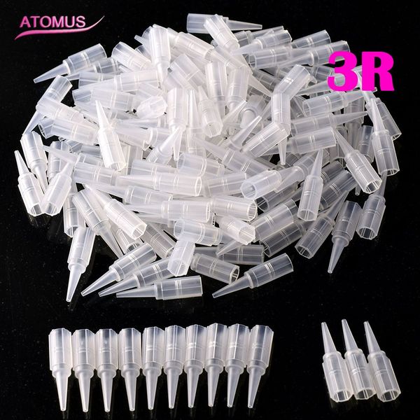

tattoo tips 100pcs/pack 3r white round disposable permanent makeup sterilized nozzle needles tube pick body art supply