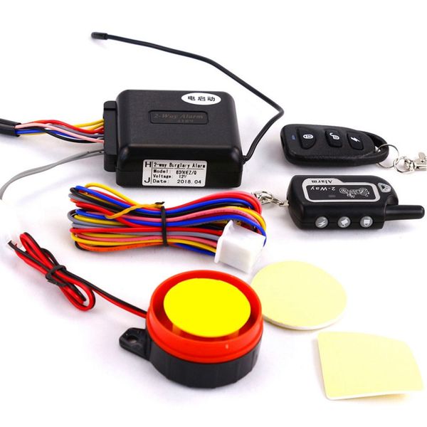 

motorcycle alarm system scooter anti-theft security alarm system two-way with engine start remote control key fob accessories