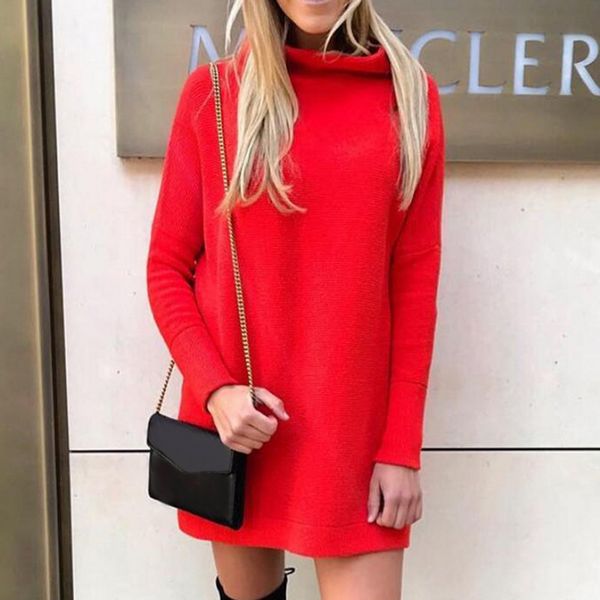 

loozykit new spring turtleneck solid knitted sweaters dress women long sleeve slim streetwear pullovers oversized sweater pull, White;black