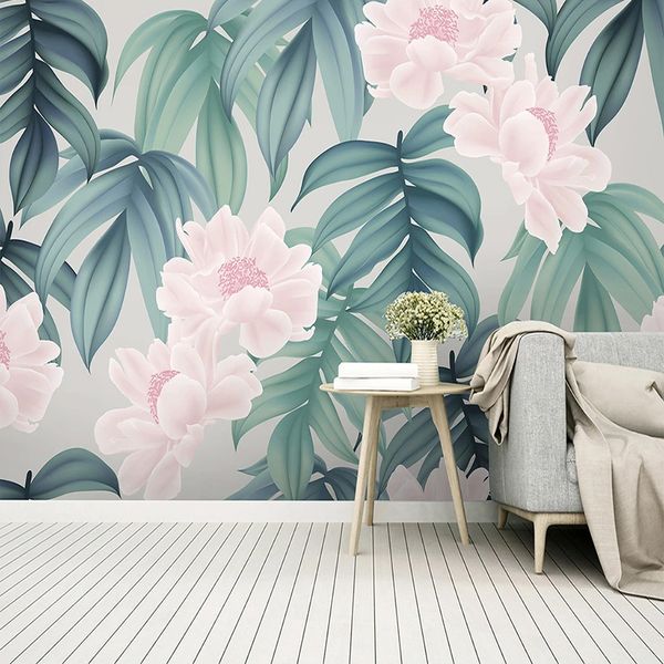 

modern 3d wallpaper tropical rainforest banana leaf flowers p wall murals living room tv sofa background wall papers for 3 d