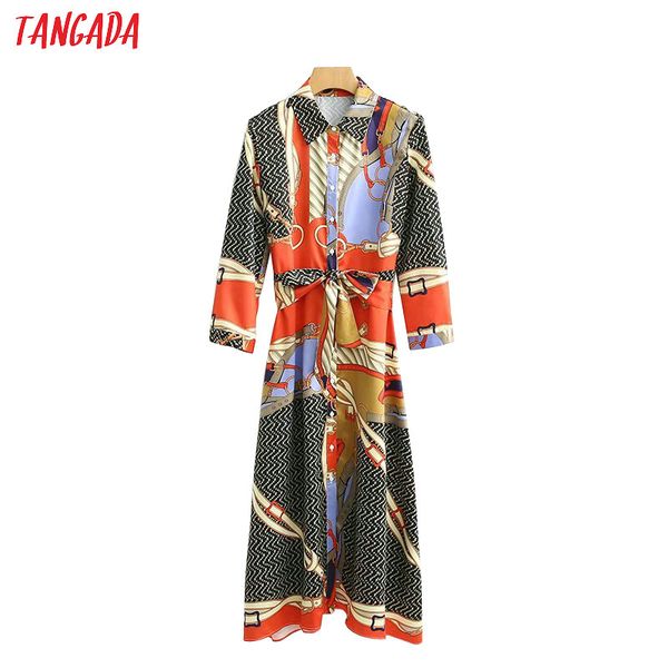 

Long Dress Autumn 2019 Print Ladies Dress Shirt Women Party Dress Designer Vintage Brand Vestidos