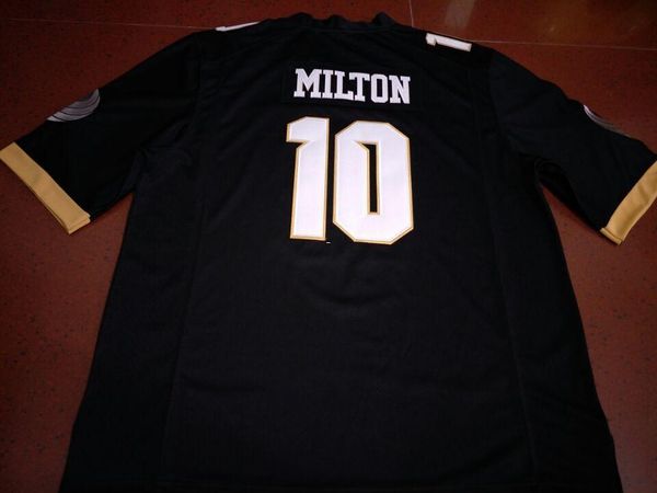

men ucf knights mckenzie milton #10 real full embroidery college jersey size s-4xl or custom any name or number jersey, Black;red