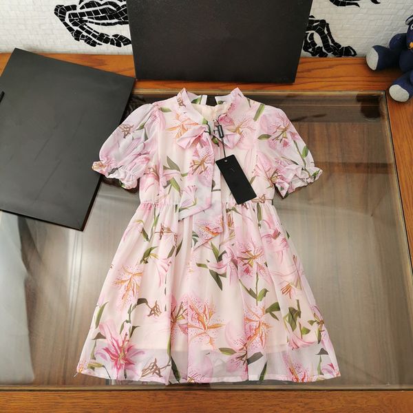 

girls 2020 fashion floral princess dress, Red;yellow