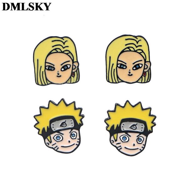 

dmlsky child's play horror stud earrings cartoon earrings jewelry not allergic stud earring pendant for girls cute gift m4145, Golden;silver