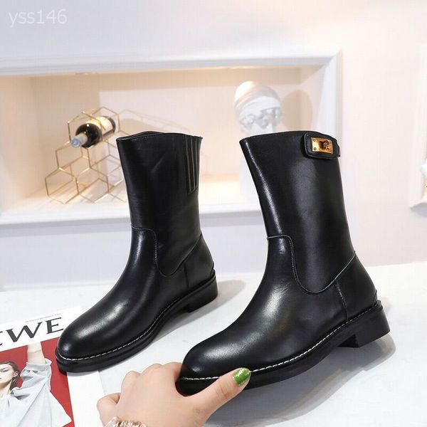 

black martin boots women's autumn and winter outdoor british wind wild luxury thick heel women's boots warm thick bottom short boo