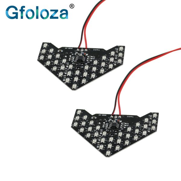 

gfoloza 2pcs auto car side mirror light led flowing turn signal indicators arrow shape 33 smd led panel yellow red light lamp