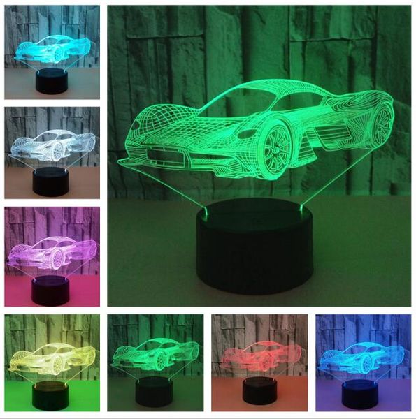 

Новизна Прохладный Ferrari автомобилей Современные 3D LED Night Light 7 Изменение цвета Сенс