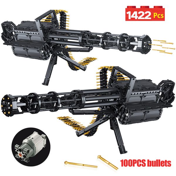 

1422pcs technic city gatling guns emission model building blocks for legoing military army ww2 оружие кирпичи игрушки для мальчиков подарки